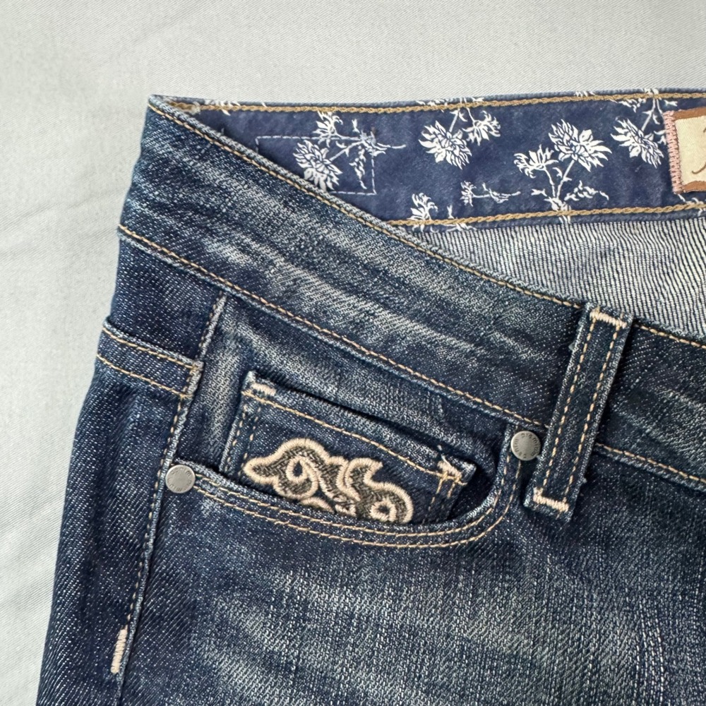 Paige Premium Denim Flare Jeans Hollywood Hills Women's 28 Y2K Embroidery - Picture 12 of 13